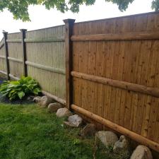 Before and After on a Cedar Fence in Duxbury, MA 1